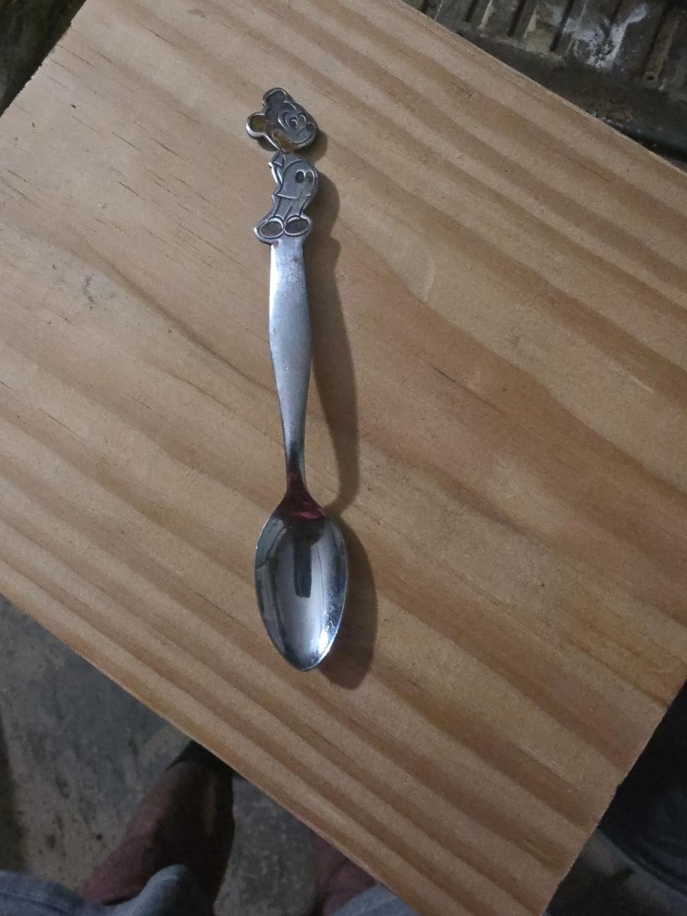 Children's Cartoon Handle Stainless Steel Spoon - Silver